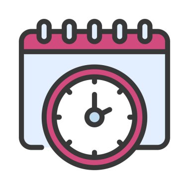 Saat ve Tarih simgesi, vektör illüstrasyonu