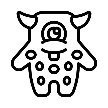 Beyaz arkaplanda dikdörtgen canavarın vektör çizimi  