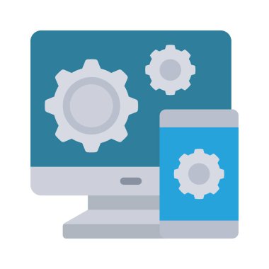 Bilgisayardan Taşınabilir Geliştirme simgesi, vektör illüstrasyonu 