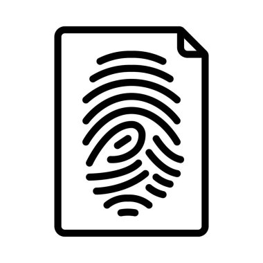 Parmak izi Belgesi simgesi, vektör illüstrasyonu 