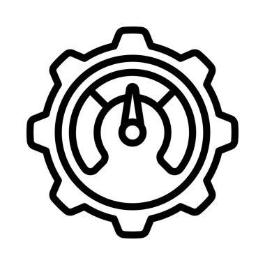 Verimlilik Cog web simgesi düz tasarım, vektör illüstrasyonu                                       