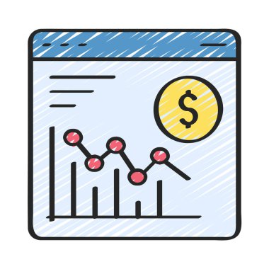 Borsa web simgesi vektör illüstrasyonu