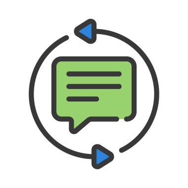 Geribildirim döngüsü tasarım vektörü çizimi 