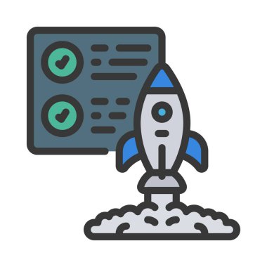 roket fırlatma simgesi vektör çizimi