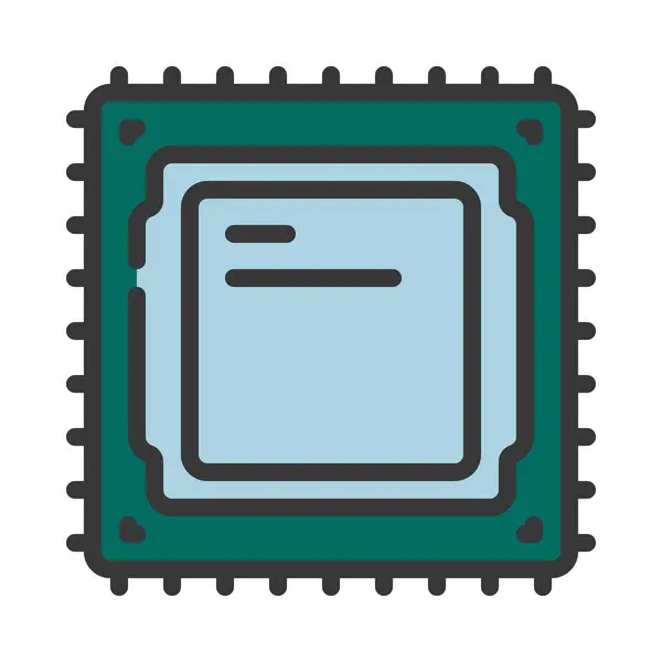 Ícone Cpu Ícone Processador Ilustração Vetorial — Vetor de Stock