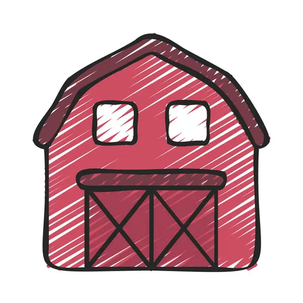 Çiftlik Evi Simgesi Vektör Illüstrasyonu — Stok Vektör