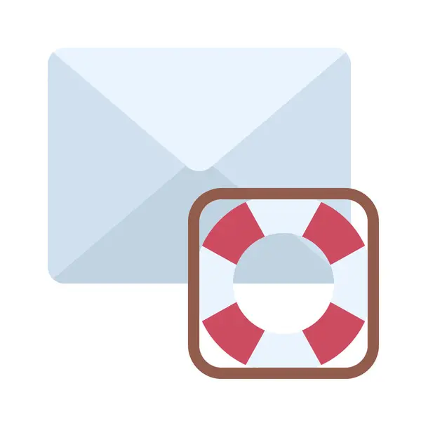 Email Help Isolated Icon White Background — Stock Vector
