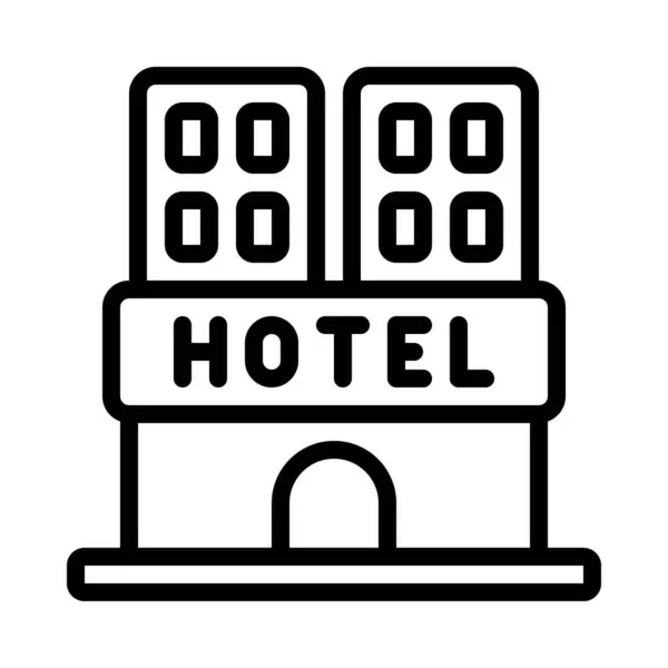 Hotel Building Icon Vector Illustration — Stock Vector