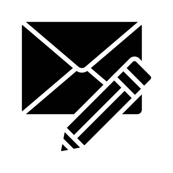 Editar Mail Ícone Isolado Fundo Branco — Vetor de Stock