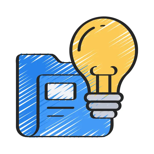 Idea Folder Icon Vector Illustration — Stock Vector
