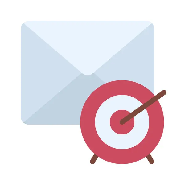 Email Obiettivi Icona Isolata Sfondo Bianco — Vettoriale Stock
