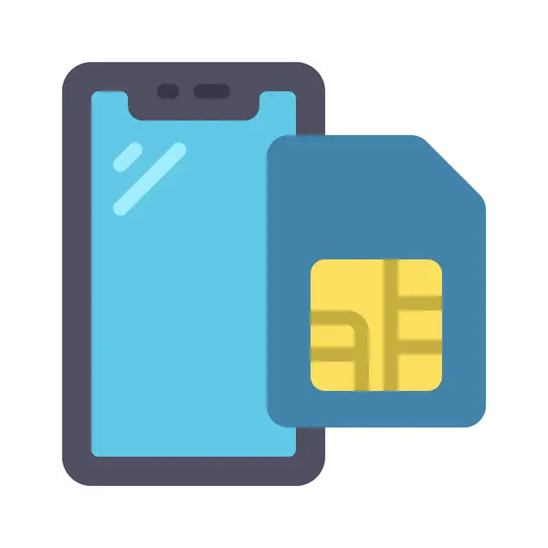 Wektorowa Ilustracja Nowoczesnej Ikony Sim Card Smartfona — Wektor stockowy