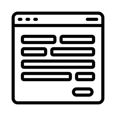 Web Formu düz simgesi, vektör illüstrasyonu 