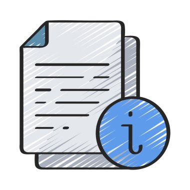 Belge Bilgileri simgesi, vektör illüstrasyonu 