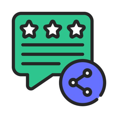 İnceleme web simgesi vektör illüstrasyonunu paylaş                       