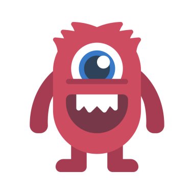 Beyaz arkaplanda canavar vektör çizimi 