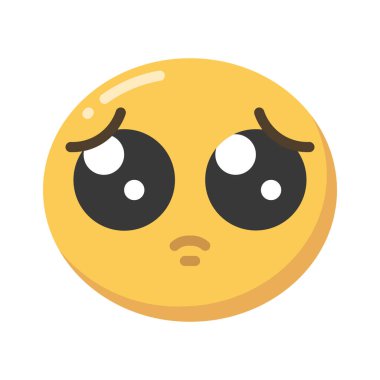 Şirin Sad düz simgesi, vektör illüstrasyonu 