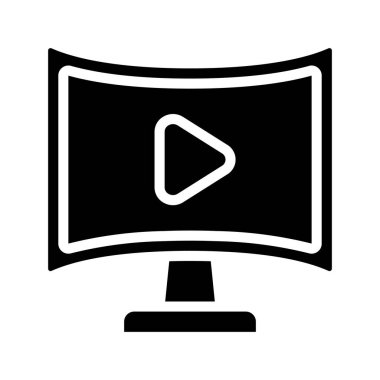 Eğri Ekran İzleyici simge vektör illüstrasyon tasarımı