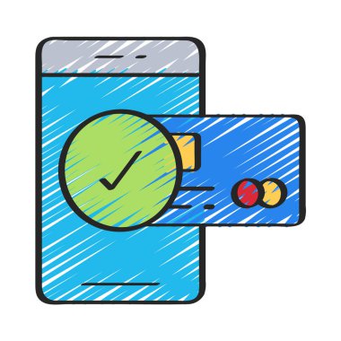 Mobil Kredi Satın Alma simgesi vektör illüstrasyon tasarımı