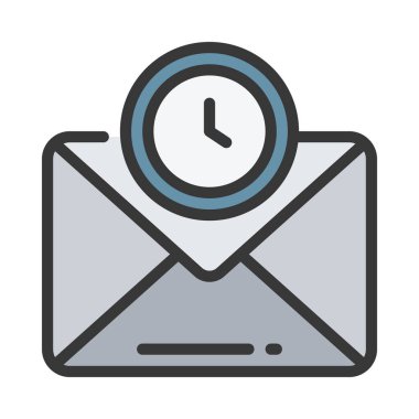 Zamanlanmış E- posta simgesi, vektör illüstrasyonu 