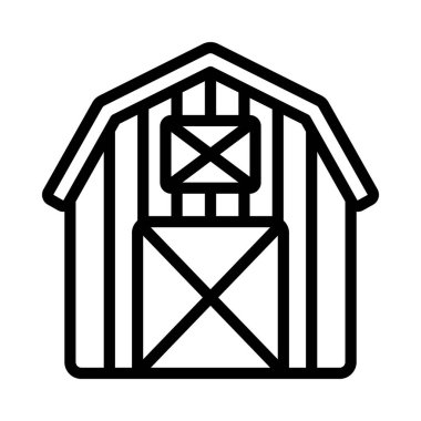 Çiftlik ahırı ikonu. vektör illüstrasyonu