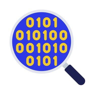 büyüteç ikili kod simgesi, basit biçim