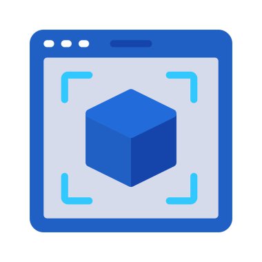 AR Küp Web Sitesi simgesi, vektör illüstrasyonu