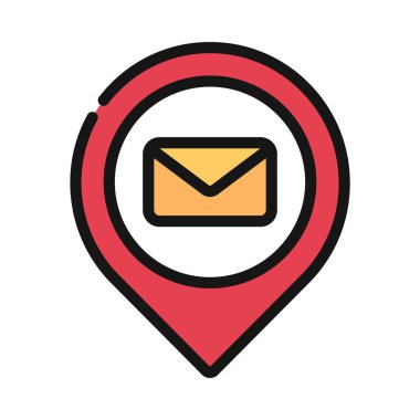 Postane konumu ikon vektör illüstrasyonu 