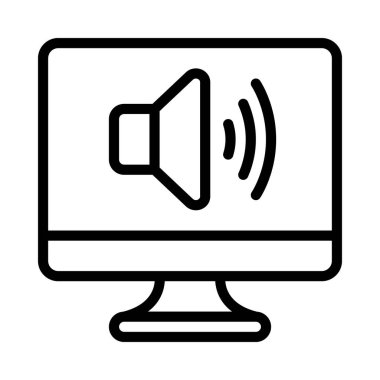 Bilgisayar Ses simgesi, vektör illüstrasyonu  