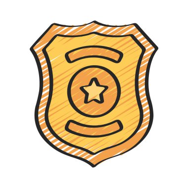 Polis Rozeti simgesi, vektör illüstrasyonu basit tasarım