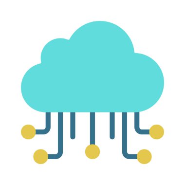 bulut teknolojisi simgesi, vektör illüstrasyonu