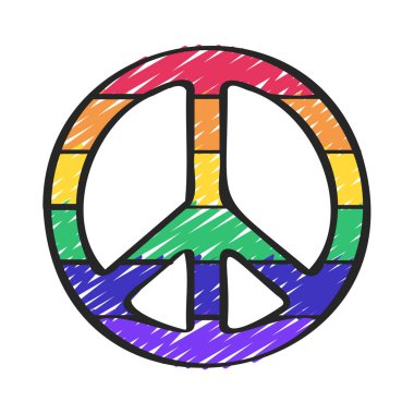 Gökkuşağı Barış İşareti vektör çizimi tasarımı