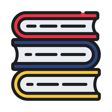 Kitap Yığını simgesi, vektör illüstrasyonu