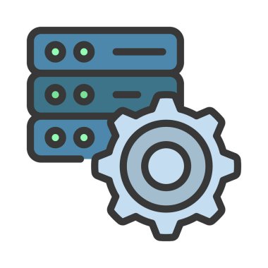 sunucu web simgesi vektör illüstrasyonu