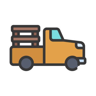 ulaşım kamyonu simgesi vektör illüstrasyonu