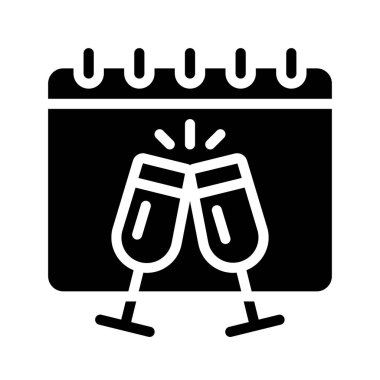 Kutlama Tarihi simgesi, vektör illüstrasyonu