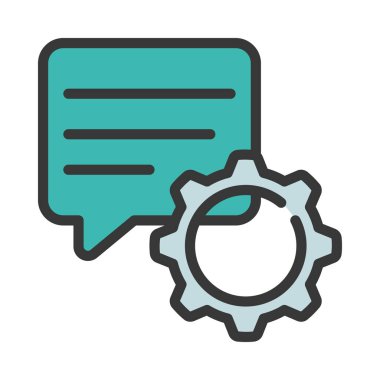 İleti Ayarları simgesi, vektör illüstrasyonu 