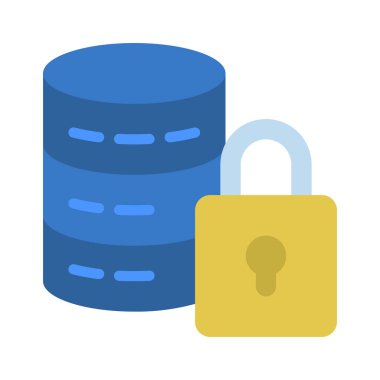 Kilitli Veritabanı ikon vektör çizimi 