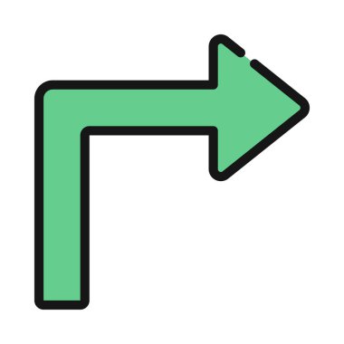 90 Derece Sağ Ok Ağ vektör çizimi