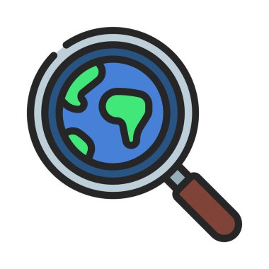 Dünya Araştırma simgesi, vektör illüstrasyonu   