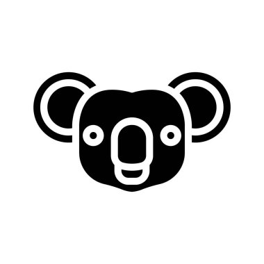 Koala simgesi, vektör illüstrasyonu basit tasarım