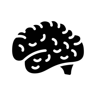 Beyaz arkaplanda beyin vektör simgesi 