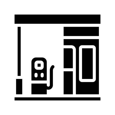 benzinlik ikonu vektör illüstrasyonu