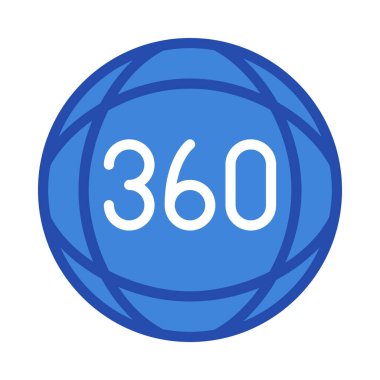 360 dünya simgesi, vektör illüstrasyonu basit tasarım
