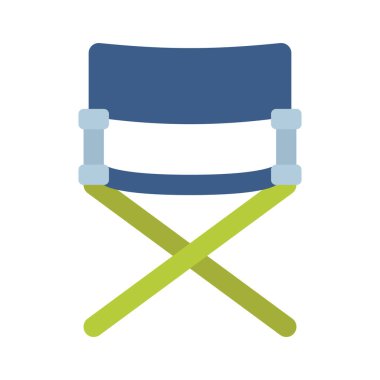 Yönetmen sandalyesi web simgesi vektör illüstrasyonu