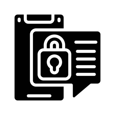 Kilitli İleti simgesi vektör illüstrasyonu 