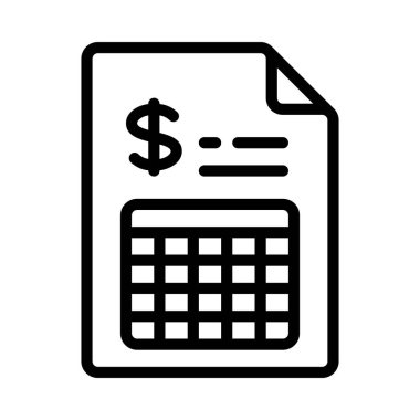 Hesap Tablosu Dosya simgesi, vektör illüstrasyonu