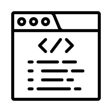 Web Sitesi Kodlama simgesi, vektör illüstrasyonu