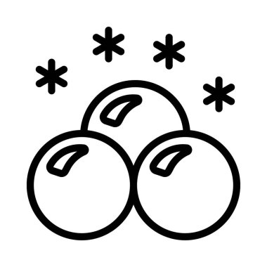 Kar topları simgesi, vektör illüstrasyonu basit tasarım