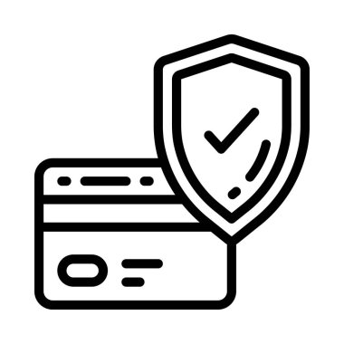 Güvenli Kredi Web simgesi düz tasarım, vektör illüstrasyonu